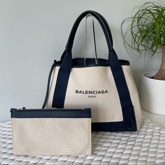 BALENCIAGA Tote Bag Navy Cabas S - Picture 3 of 13